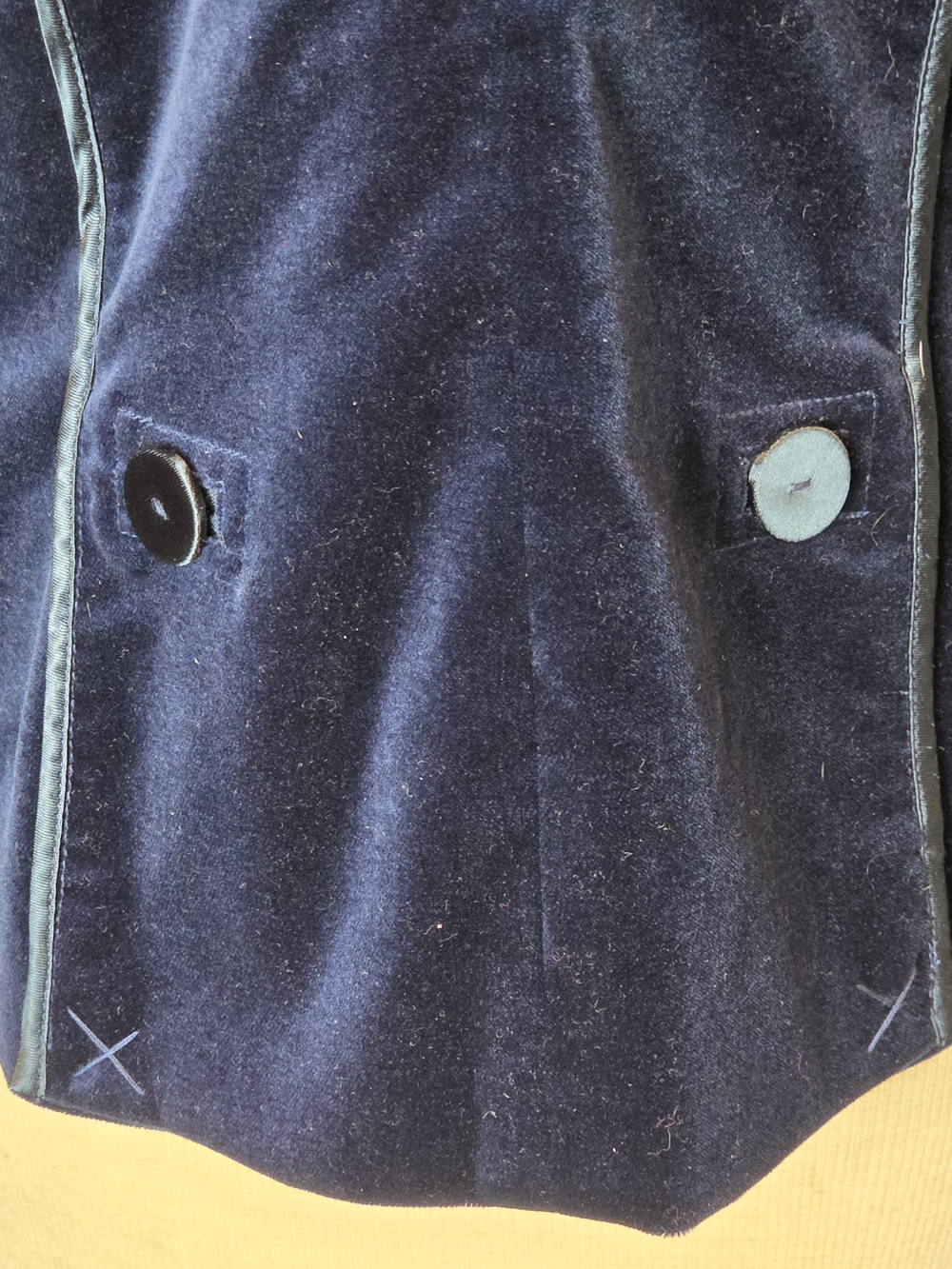 Vintage Y2K Bloomingdale's Military Jacket Size 12 Navy Velvet Hussar Napoleon - Picture 13 of 15
